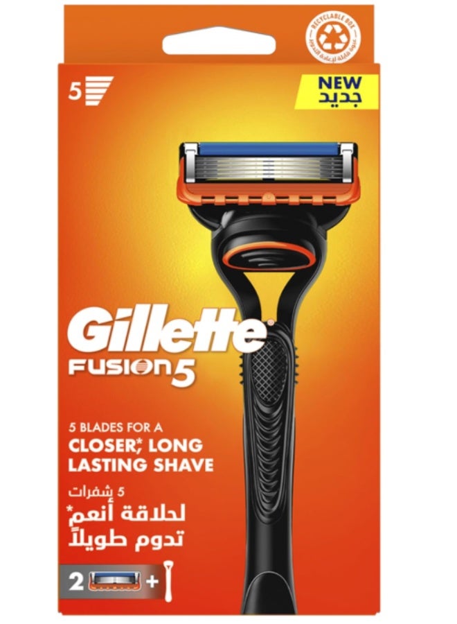 ماكينة حلاقة جيليت فيوجن 5 للرجال بشفرتين - قطعة واحدة - Image 1