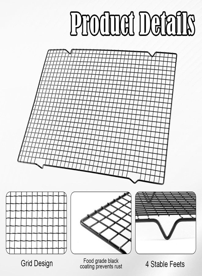 Haploon 6 Pcs Baking Racks Cooling Rack for Baking，Black Heavy-Duty Wire Cooking Rack Baking Racks for Roasting Cooking Grilling Drying Fits Small Toaster Oven, Dishwasher Safe （16 x 10 Inch） - Image 3