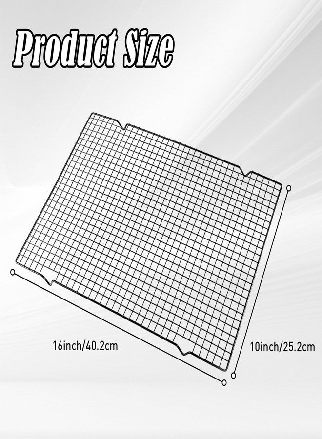 Haploon 6 Pcs Baking Racks Cooling Rack for Baking，Black Heavy-Duty Wire Cooking Rack Baking Racks for Roasting Cooking Grilling Drying Fits Small Toaster Oven, Dishwasher Safe （16 x 10 Inch） - Image 2