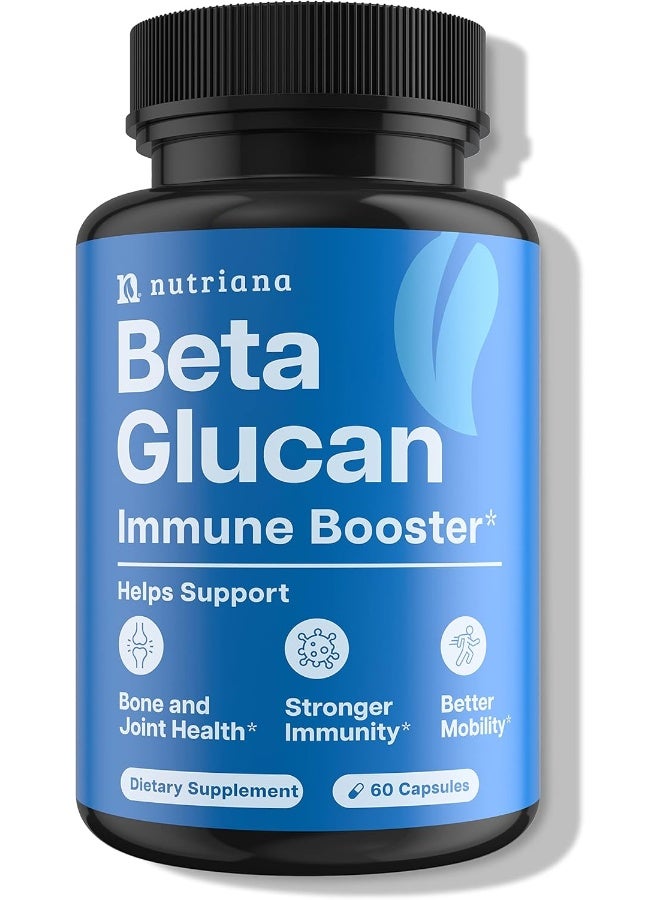 نوتريانا مكملات بيتا جلوكان 1000 مجم - مكملات دعم المناعة - بيتا جلوكان 1 3D 1، 6 - مكملات جلوكان لتعزيز المناعة - 60 كبسولة - Image 2