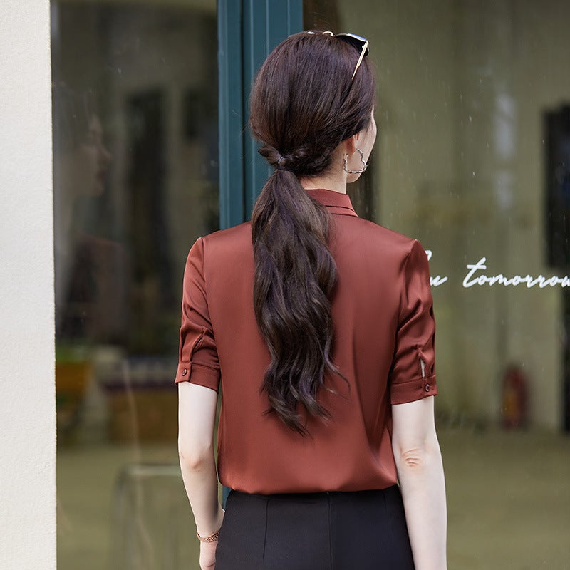 Professional suit Women's Summer Short-sleeved Hotel Front Desk Work Clothes Jewelry Shop Work Clothes Fashion Temperament Gold Shop Work Clothes - Image 4