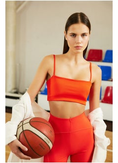 trendyol Pomegranate Flower Medium Supported/Styling Rope Strap Knitted Sports Bra THMSS23SS00024  - Image 1