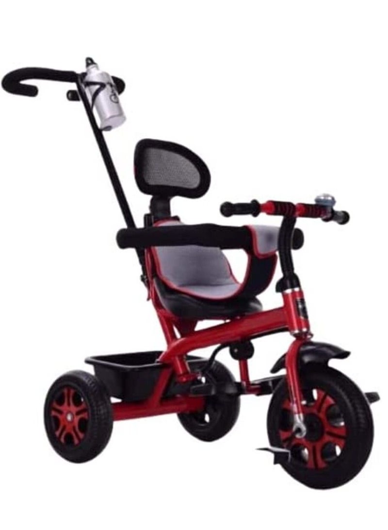 NTECH Kids Tricycles For 1 To 6 Years Old Baby Trike Kid's Ride On Tricycle With Push Bar 3 Wheels Bike For Boys and Girls 3 Wheels Toddler Tricycle (Red) - Image 2