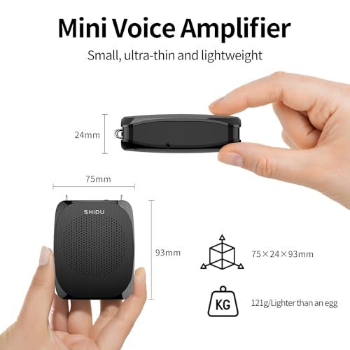 SHIDU Portable Rechargeable Voice Amplifier with Wired Neckband Microphone, Supports AUX, USB & Micro-SD Card Input for Teachers, Tour Guides,Classroom, Singing, Yoga, Fitness Instructors (S515) - Image 4