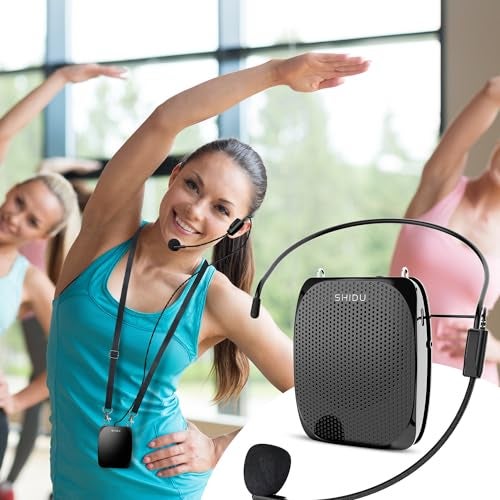 SHIDU Portable Rechargeable Voice Amplifier with Wired Neckband Microphone, Supports AUX, USB & Micro-SD Card Input for Teachers, Tour Guides,Classroom, Singing, Yoga, Fitness Instructors (S515) - Image 3