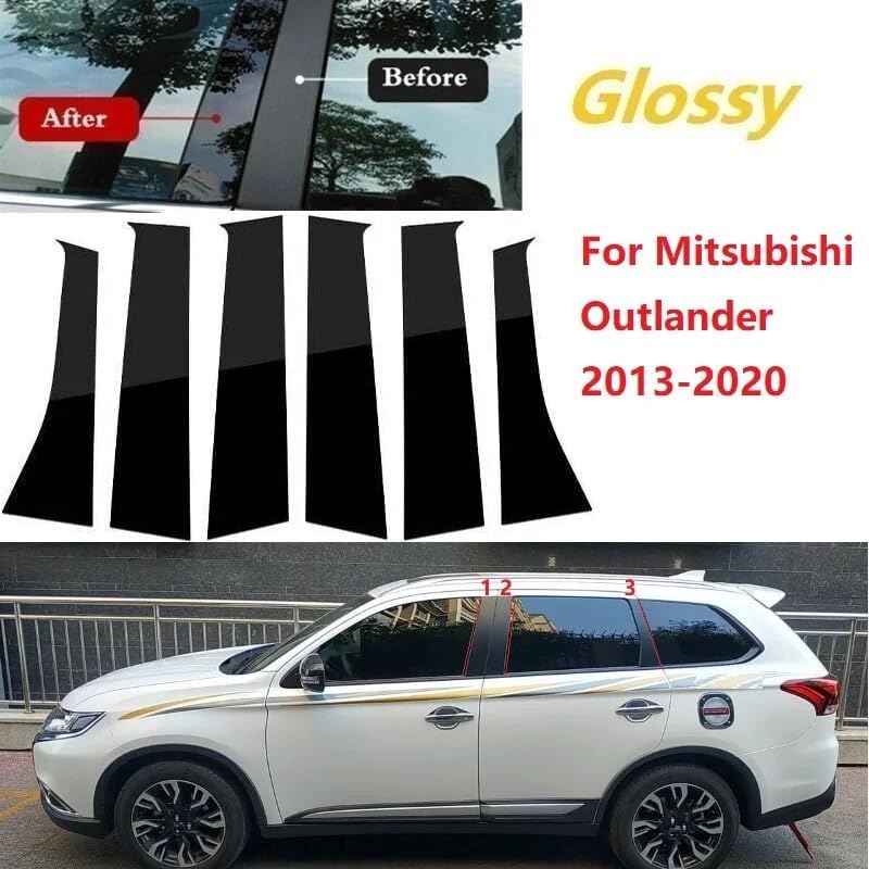 QASULER 6PCS Polished Pillar Posts for Mitsubishi Outlander - Image 3
