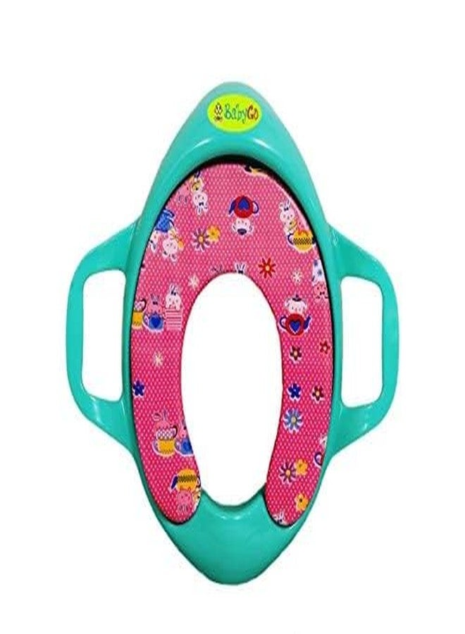 Gurbik Soft Cushion Durable Potty Trainer Comfortable Seat with Support Handles for kids (Sea Green) - Image 2