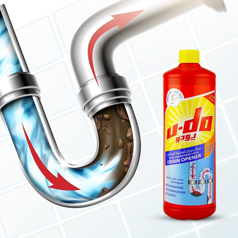 سائل فتح البالوعات U-Do، 1 لتر
