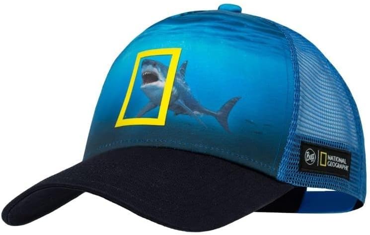 Buff Trucker Cap with Shark Design - Navy L/XL - Image 1