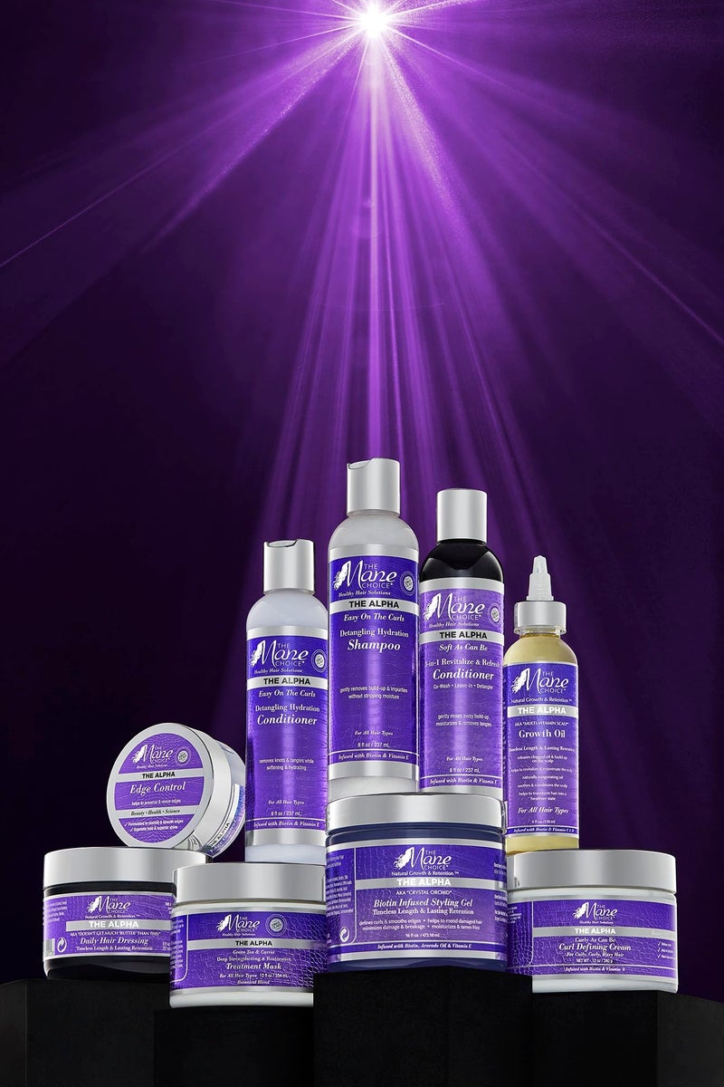 THE MANE CHOICE كريم تحديد التجاعيد من ذا مان تشويس ألفا كيرلي، 12 أونصة، يحدد، يرطب ويعالج التجاعيد، كريم تجاعيد للشعر المجعد، المموج والمجعد، غني بالبيوتين وفيتامين E، خالي من البارابين - Image 5