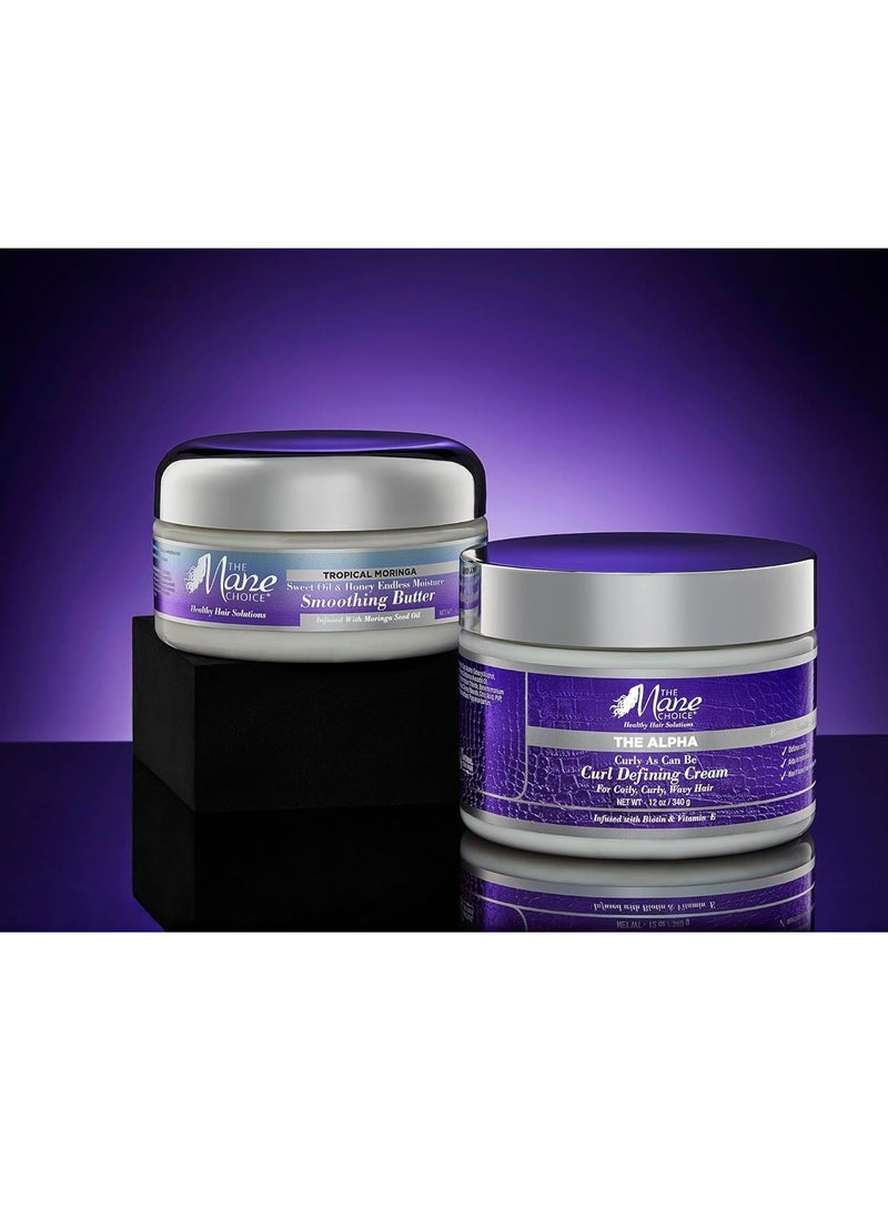 THE MANE CHOICE - The Mane Choice The Alpha Curly As Can Be Curl Defining Cream,12 Oz, Defines, Hydrates & Smooths Frizz, Curl Cream For Coily, Wavy & Curly Hair, Enriched with Biotin & Vitamin E, Paraben-Free - Image 1