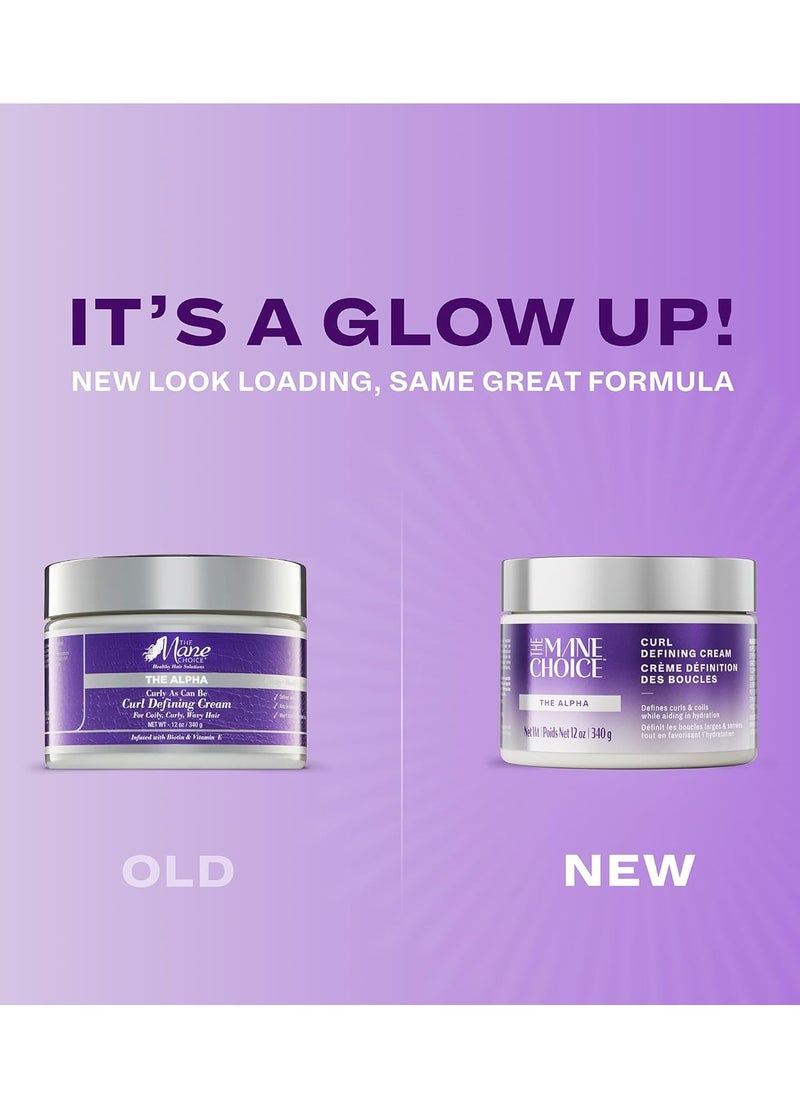 THE MANE CHOICE - The Mane Choice The Alpha Curly As Can Be Curl Defining Cream,12 Oz, Defines, Hydrates & Smooths Frizz, Curl Cream For Coily, Wavy & Curly Hair, Enriched with Biotin & Vitamin E, Paraben-Free - Image 1