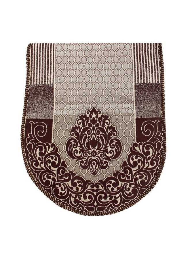 Nendle Cotton and Polyester Damask Design Concept 5 Seater Sofa Covers Set, Pack of 6, Standard, Brown - Image 3