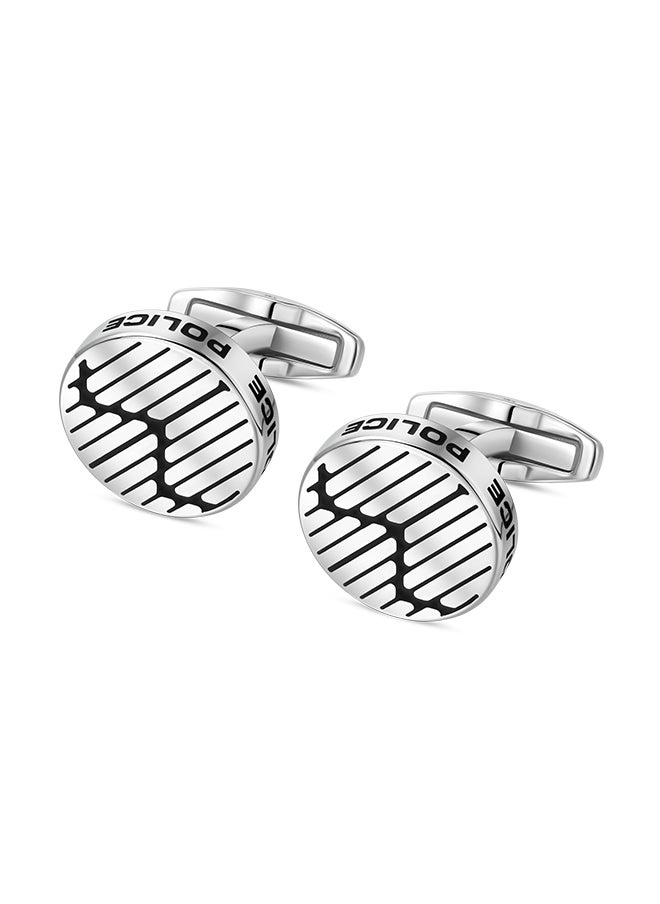POLICE - Graph Stainless Steel Gents Cufflinks With Black EnamelPEAGC0022304 - Image 1
