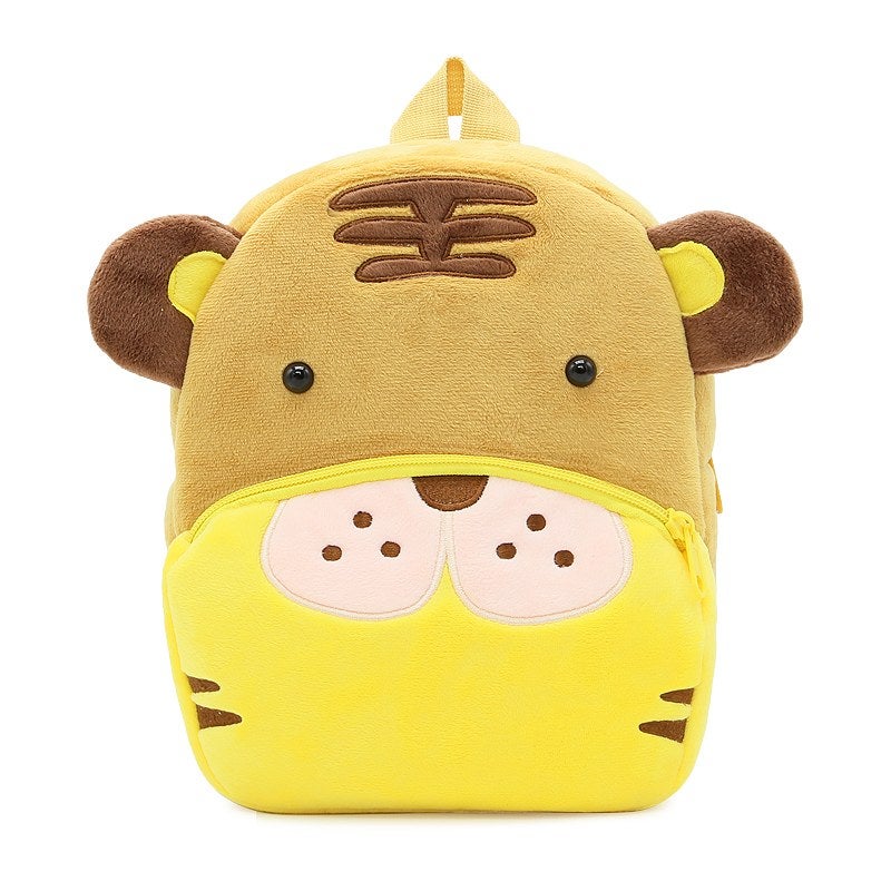 Plush Kids Backpack, Tiger Animal Design, Soft Lightweight School Bag for Toddlers and Preschool Kids - Image 2