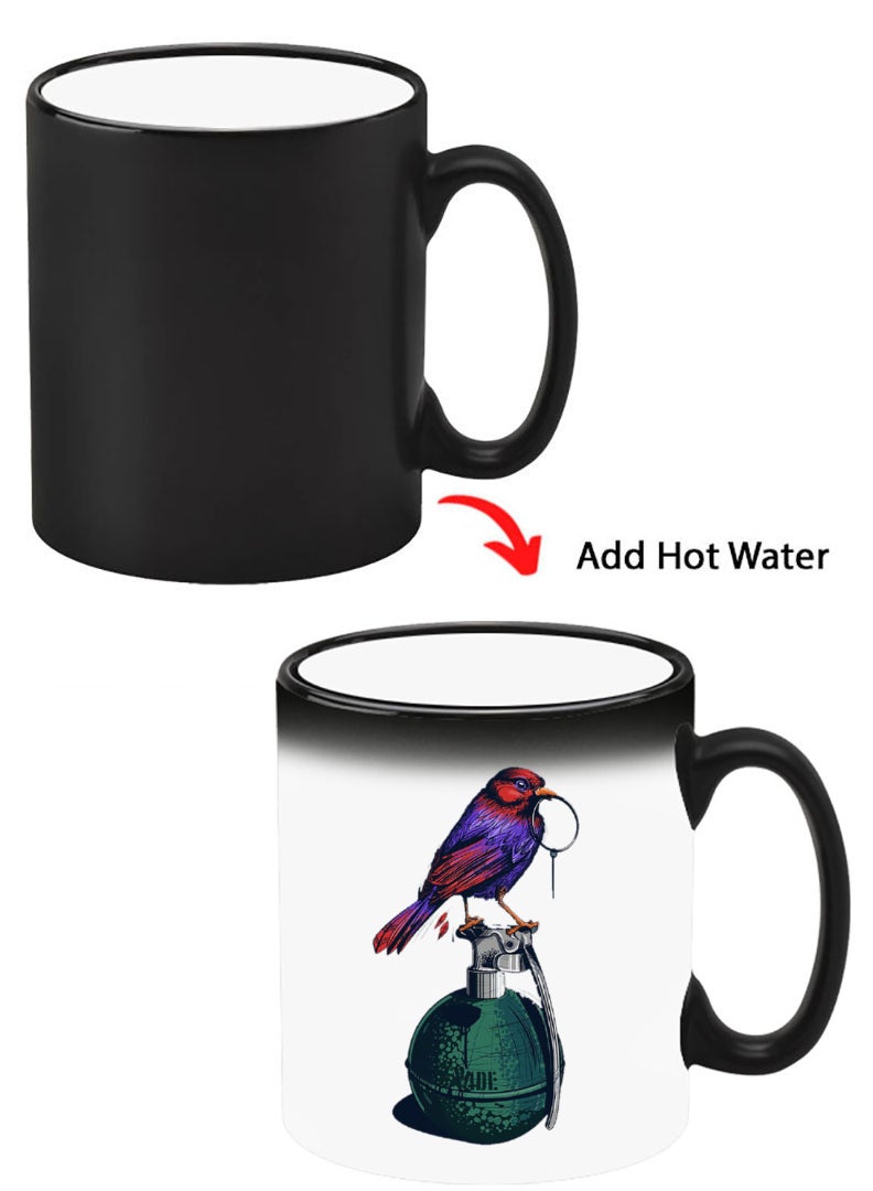 Theodor Color Changing Heat Sensitive Ceramic Mug, Image Revealed When HOT Liquid is Added! Granade Bird - Image 1