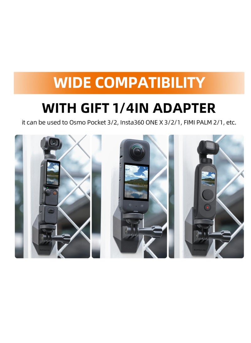 Zikra Magnetic Base Expansion Bracket Adapter, Magnetic Mount Compatible with DJI OsmoPocket3, for Insta360 ACE PRO - Image 2