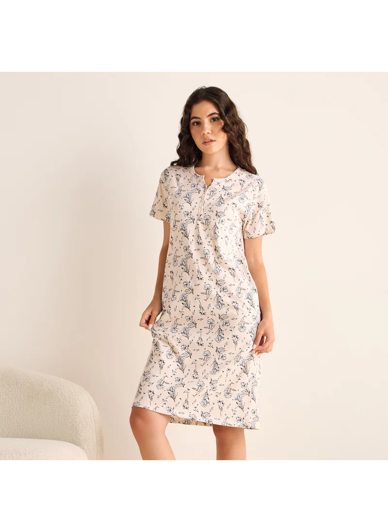 FAV Floral Print Night Dress