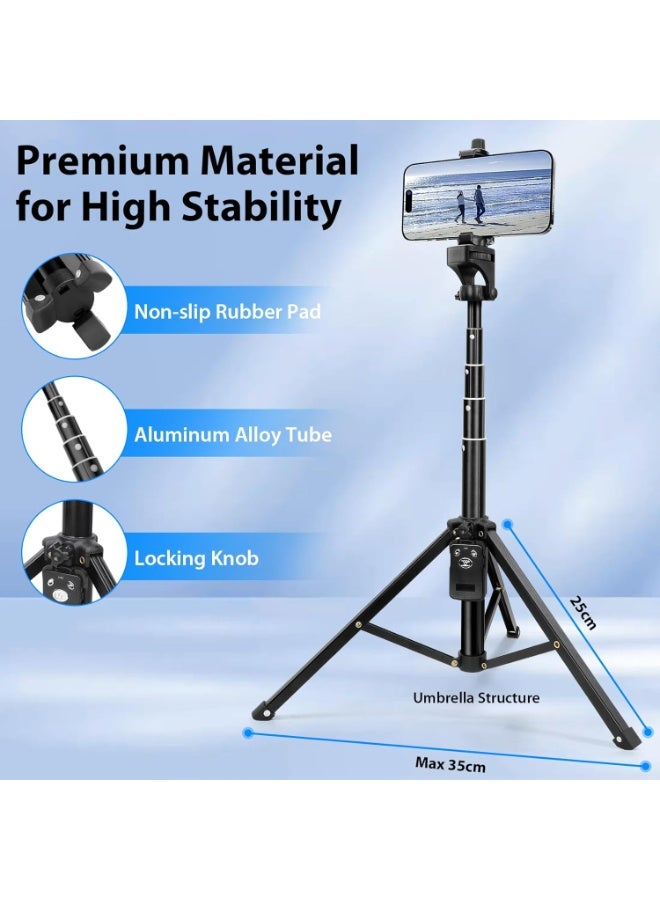 Selfie Stick & Phone Tripod 137cm – Aluminum Travel Tripod with Remote & Flexible Head, Lightweight, Vlogging & Video Recording Stand, Compatible with Most Phones - Image 3