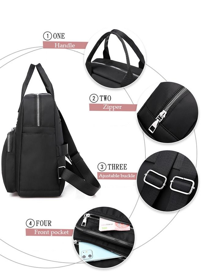 DUNISO Vintage Travel Backpack For Women Large Capacity Daypack School Backpack Anti Theft Double Shoulder Backpack For College Girls Students Black - Image 5