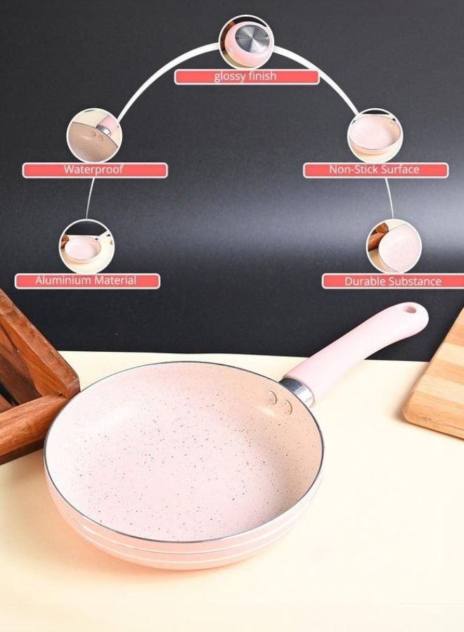 Granite Frying Pan, Non-Stick Cooking Pan for Cooking Steaks, Fried Eggs, Beef, Pancakes - 16cm