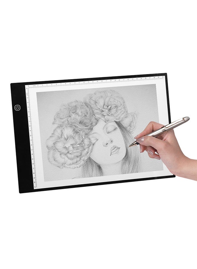 إسكدنيا لوح خطاط للنسخ والرسم على ورق قياس A4 ومزود بمصباح LED أسود - Image 2