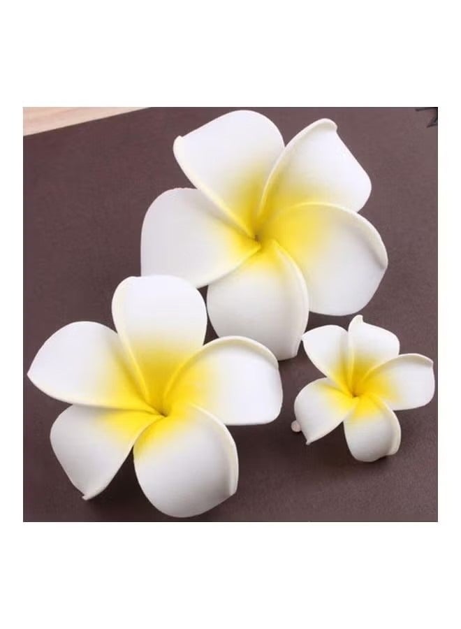 10-Piece Plumeria Flower Hairpin Bohemian Frangipani Hair Clip Yellow - Image 2
