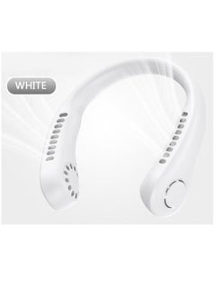 JAJEEK Portable USB Mini Fan – Rechargeable Battery Operated Hanging Neck Fan with Adjustable Speeds for Hands-Free Personal Use – Multipurpose White Design  - Image 1