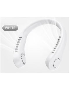 JAJEEK Portable USB Mini Fan – Rechargeable Battery Operated Hanging Neck Fan with Adjustable Speeds for Hands-Free Personal Use – Multipurpose White Design  - Image 3