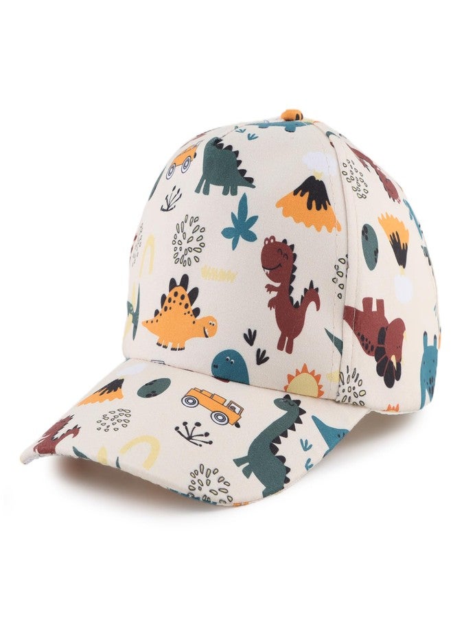OMUKY Kids Baseball Cap Toddler Sun Hat Adjustable Summer Beach Girls Boys Caps for 2-6Years(Beige Dinosaur) - Image 1