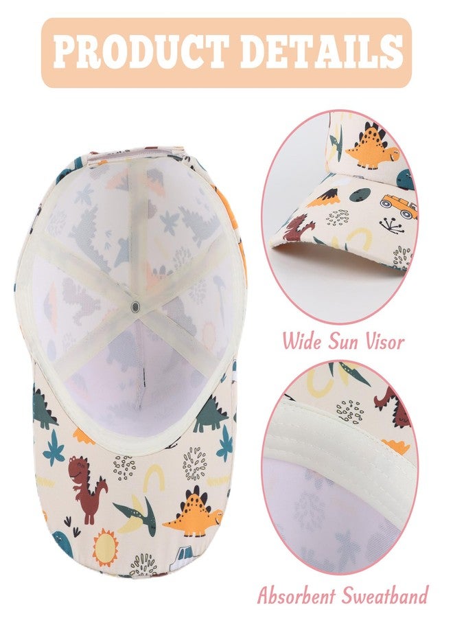 OMUKY Kids Baseball Cap Toddler Sun Hat Adjustable Summer Beach Girls Boys Caps for 2-6Years(Beige Dinosaur) - Image 3