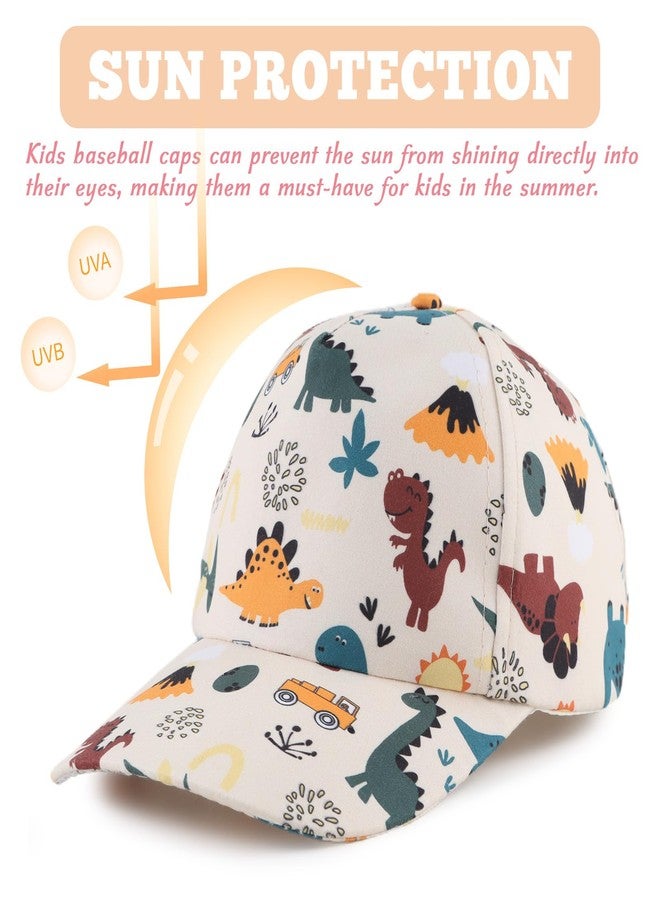 OMUKY Kids Baseball Cap Toddler Sun Hat Adjustable Summer Beach Girls Boys Caps for 2-6Years(Beige Dinosaur) - Image 4