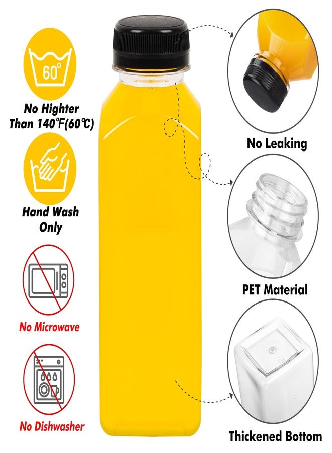 BAKHUK 10pcs 12oz Empty Plastic Juice Bottles with Caps, Plastic Water Bottles with lids, Reusable Clear Bulk Beverage Containers for Juice, Milk and Other Beverages - Image 3