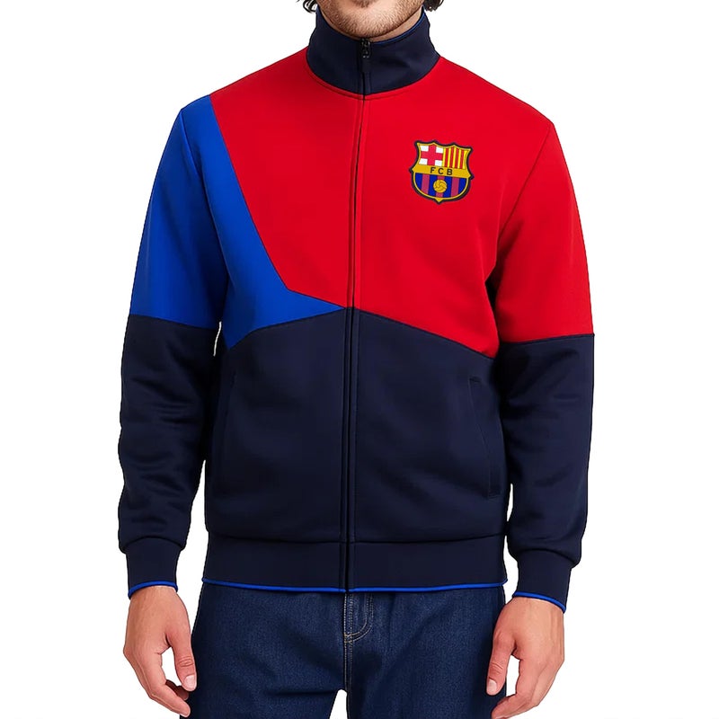 Icon Sports Officially Licensed FC Barcelona Track Jacket Training Day Casual Full Zip Active Adult Soccer Jacket XLarge