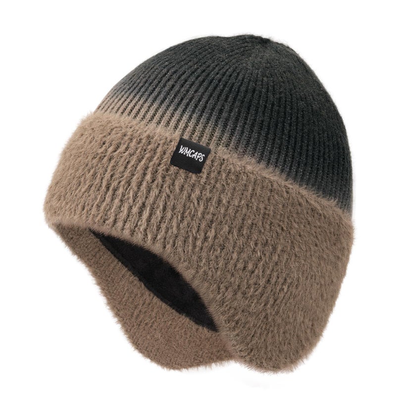 Wmcaps Winter Fleece Line Beanie with Earflap for Men Women, Outdoor Warm Thermal Knitted Hat Stocking Caps - Image 1