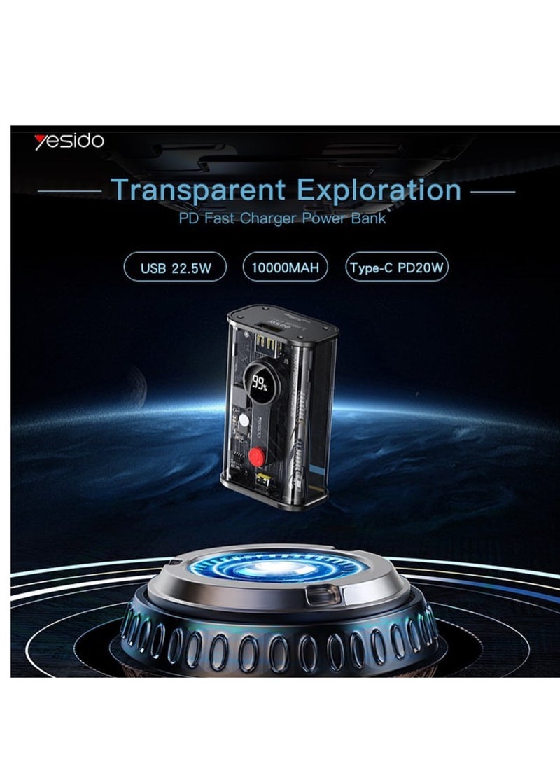 YESIDO: Power Bank 10000mAh Black YP35 - Image 3