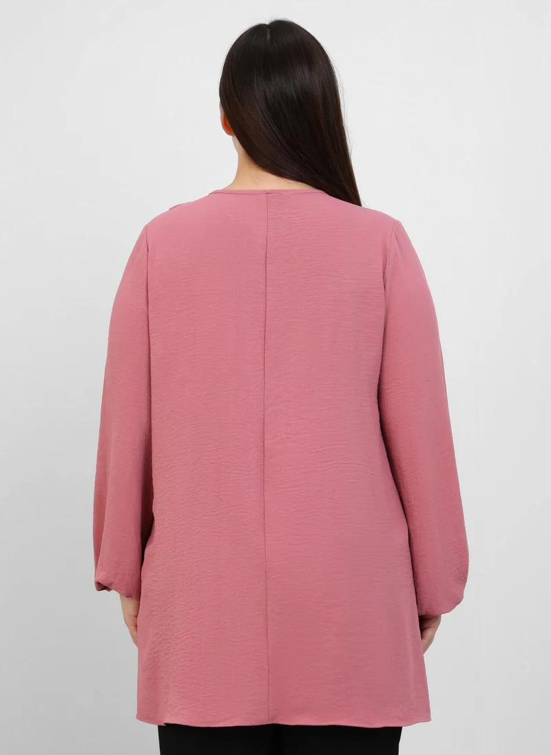 Alia by modanisa Dark Rose - Plus Size Tunic - Alia