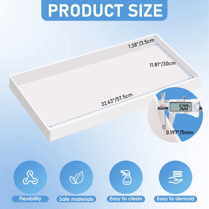 Vehipa Extra Large Epoxy Resin Mold 22.63x11.81x1.38in, Reusable Resin Molds for River Table, Coffee Table, Trays, Cutting Boards, DIY Resin Art - Image 2