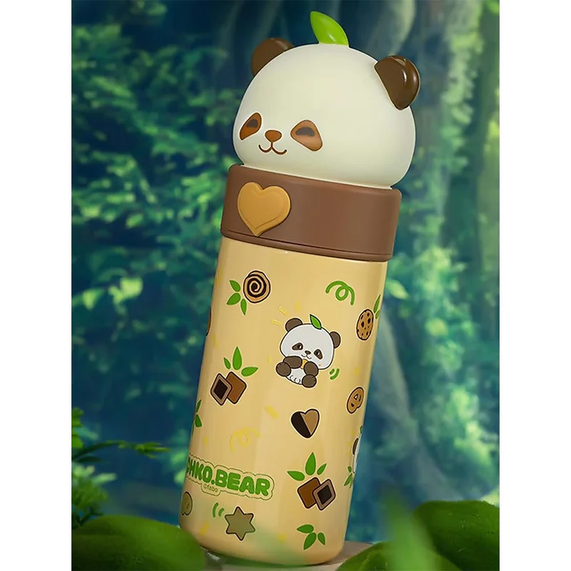 LITTLE SURPRISE BOX Little Surprise Box, Brown Panda Head Stainless Steel Thermos Water Bottle, 350ml