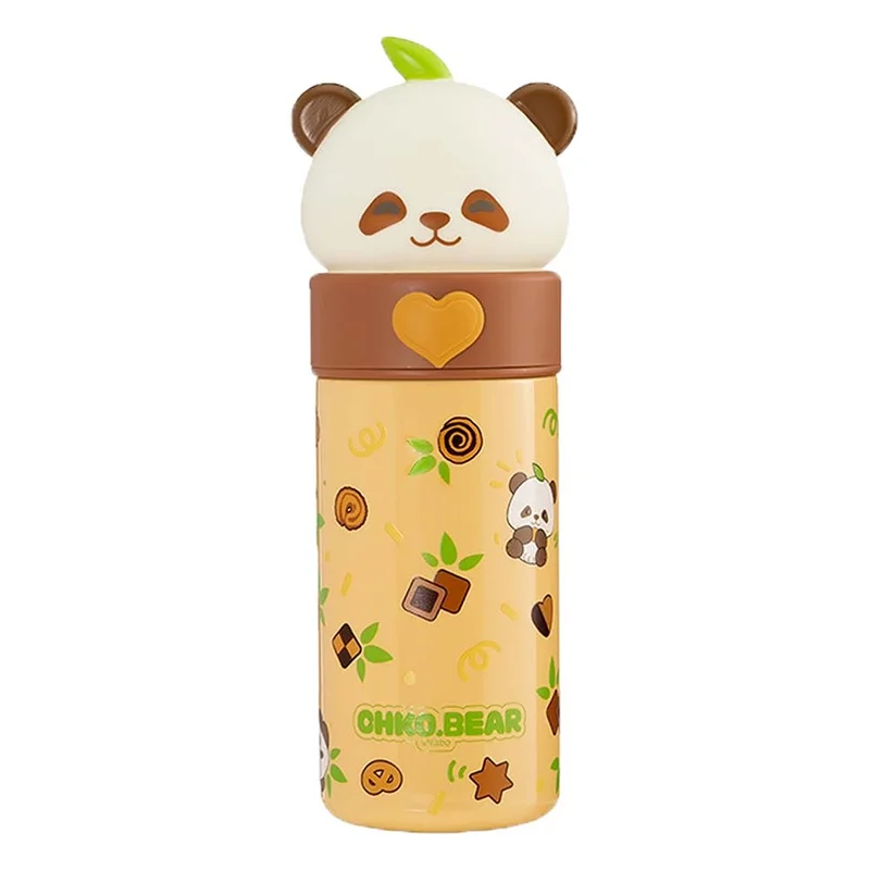 LITTLE SURPRISE BOX Little Surprise Box, Brown Panda Head Stainless Steel Thermos Water Bottle, 350ml