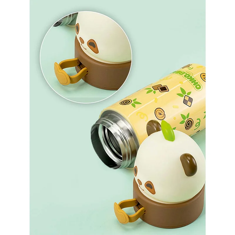 LITTLE SURPRISE BOX Little Surprise Box, Brown Panda Head Stainless Steel Thermos Water Bottle, 350ml