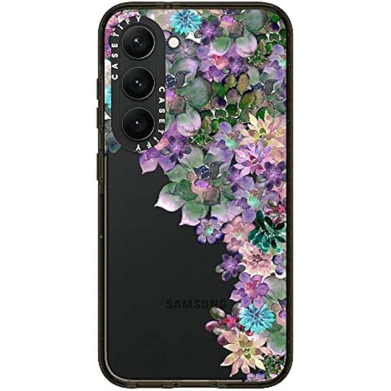 Casetify Impact Galaxy S23 Case 【4X Military Grade Drop Tested / 8.2ft Drop Protection】 - My Succulent Garden by Monika Strigel - Clear Black - Image 3