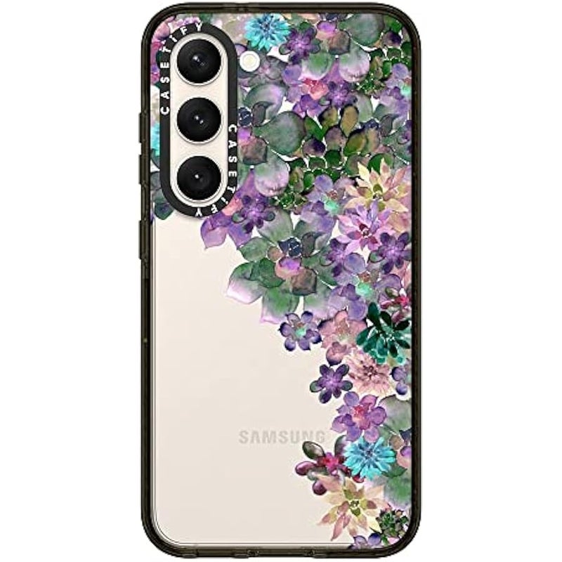 Casetify Impact Galaxy S23 Case 【4X Military Grade Drop Tested / 8.2ft Drop Protection】 - My Succulent Garden by Monika Strigel - Clear Black - Image 2
