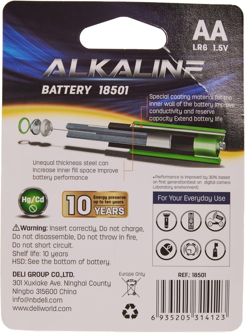 Deli Alkaline BatteryAA LR6 4 - Image 2