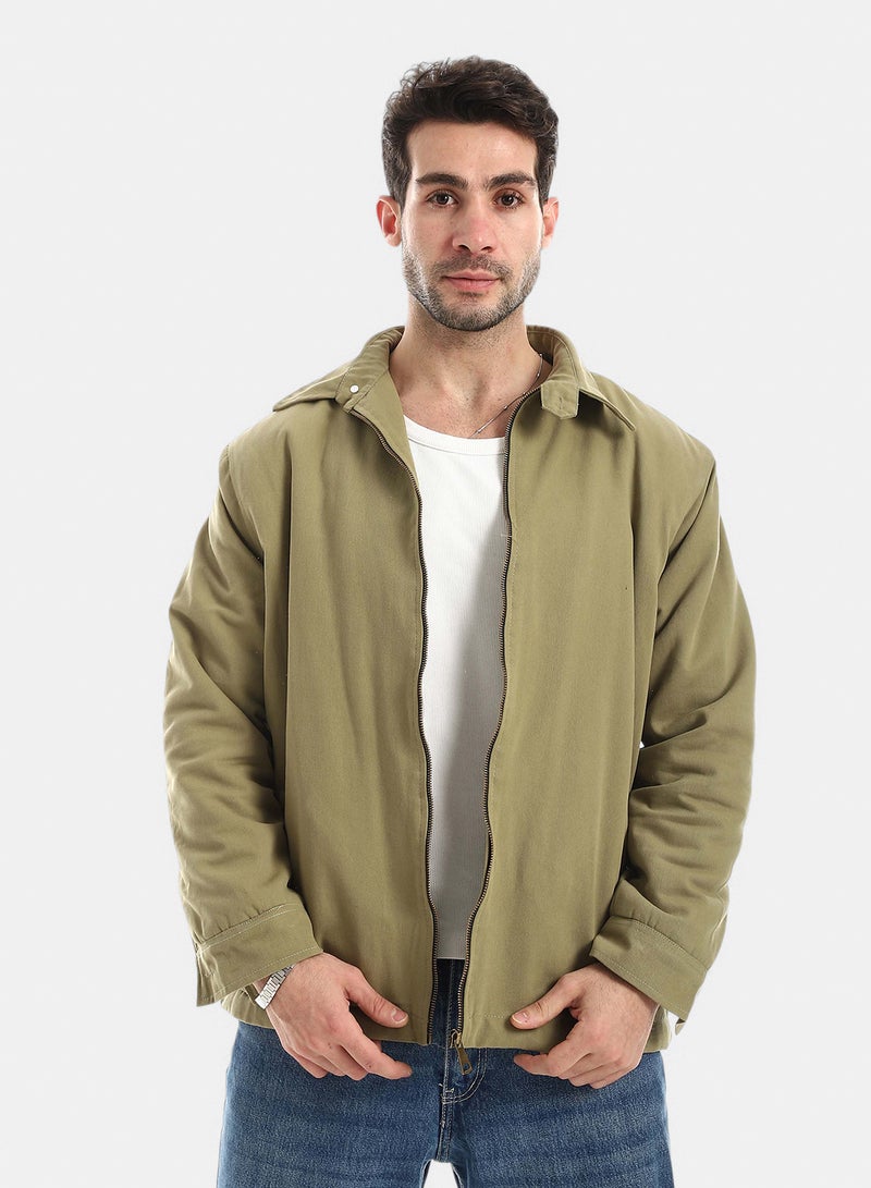 Red Circle Jabardine Jacket With Zipper - Image 1