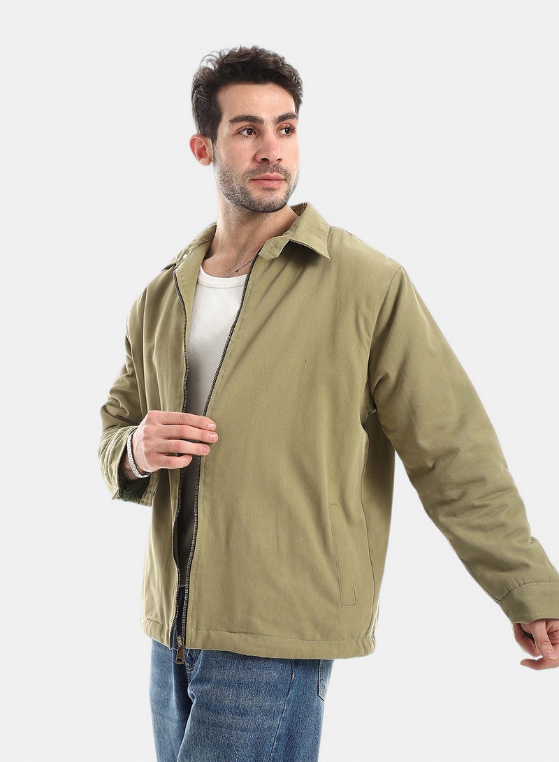 Red Circle Jabardine Jacket With Zipper - Image 2