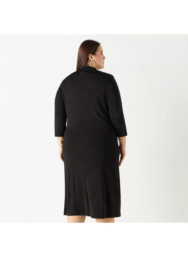Ulla Popken Black Mockneck Dress