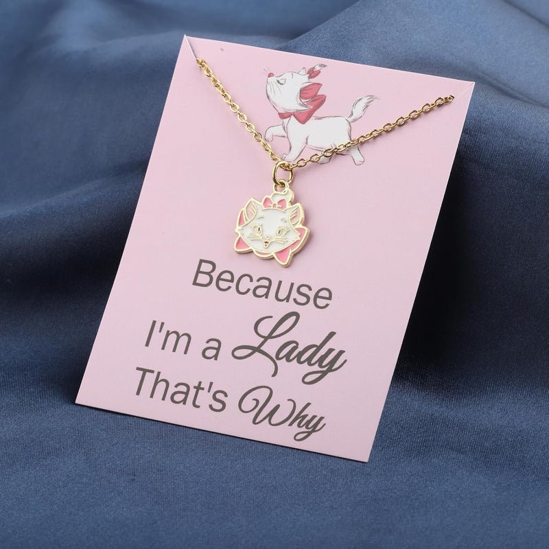 SEIRAA Marie Cat Necklace French Lady Cat Jewelry Because Im a Lady Kitten Gift For Marie Cat Lovers - Image 3