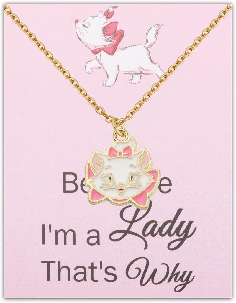 SEIRAA Marie Cat Necklace French Lady Cat Jewelry Because Im a Lady Kitten Gift For Marie Cat Lovers - Image 1