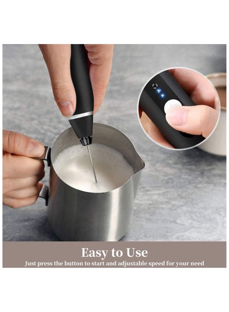 general Milk Frother Electric Whisk 3 Speed Adjustable Mini Low Noise USB Rechargeable Milk Bubbler Coffee Frother Handheld - Image 2